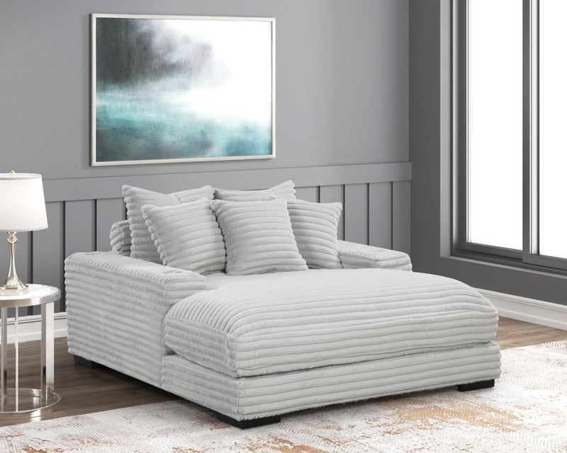 Julia - Gray Chaise Lounge with Two Cup Holder, USB Type-C - L721-CH