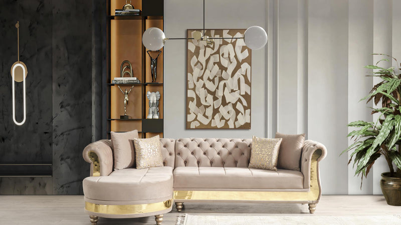 Julia Sectional Sofa Taupe - Julia Sectional Sofa Taupe