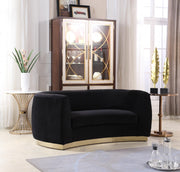 Julian 70.5" Velvet Upholstered Loveseat in Black - 620Black-L