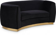 Julian 70.5" Velvet Upholstered Loveseat in Black - 620Black-L