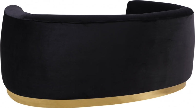 Julian 70.5" Velvet Upholstered Loveseat in Black - 620Black-L
