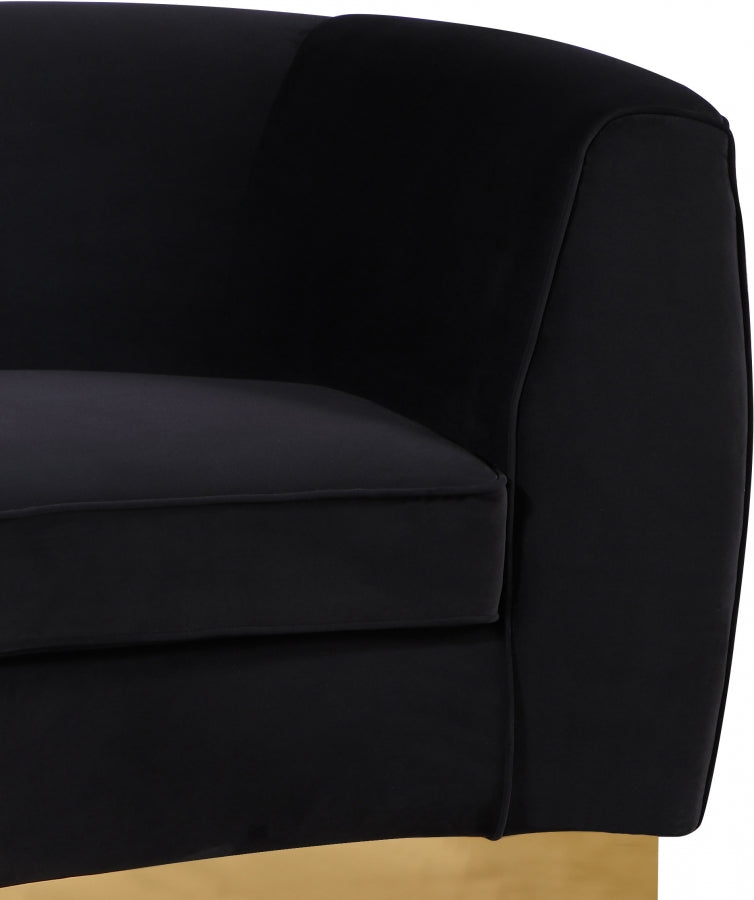 Julian 70.5" Velvet Upholstered Loveseat in Black - 620Black-L