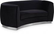 Julian 70.5" Velvet Upholstered Loveseat in Black - 621Black-L