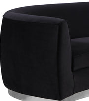 Julian 70.5" Velvet Upholstered Loveseat in Black - 621Black-L