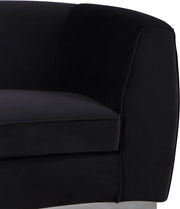 Julian 70.5" Velvet Upholstered Loveseat in Black - 621Black-L