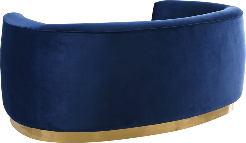 Julian 70.5" Velvet Upholstered Loveseat in Blue - 620Navy-L