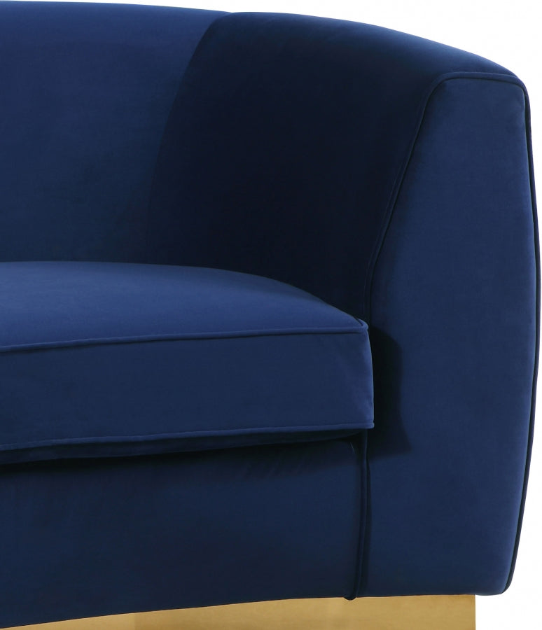 Julian 70.5" Velvet Upholstered Loveseat in Blue - 620Navy-L