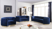 Julian 70.5" Velvet Upholstered Loveseat in Blue - 620Navy-L