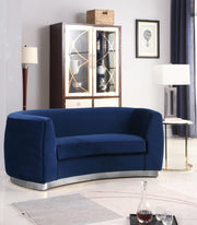Julian 70.5" Velvet Upholstered Loveseat in Blue - 621Navy-L