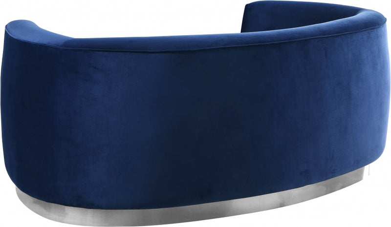 Julian 70.5" Velvet Upholstered Loveseat in Blue - 621Navy-L