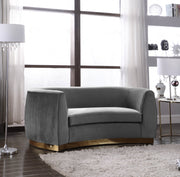 Julian 70.5" Velvet Upholstered Loveseat in Grey - 620Grey-L