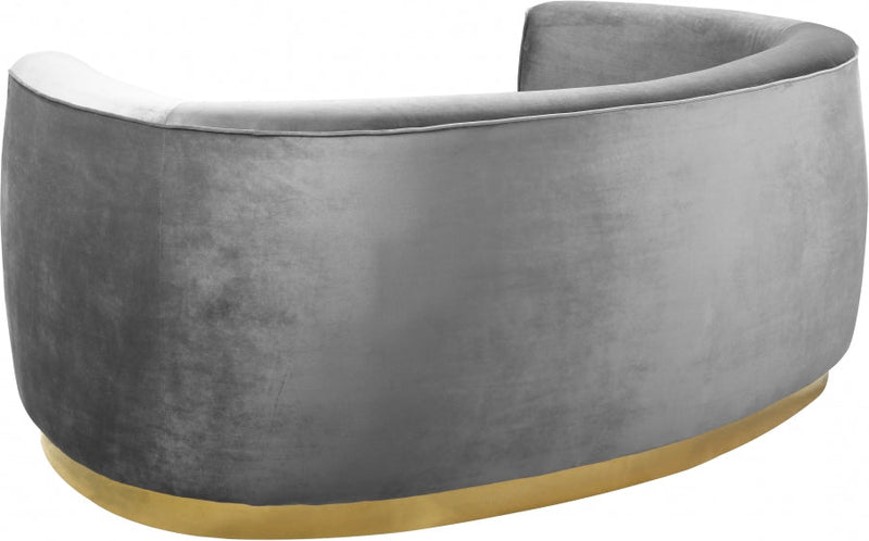 Julian 70.5" Velvet Upholstered Loveseat in Grey - 620Grey-L