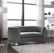 Julian 70.5" Velvet Upholstered Loveseat in Grey - 621Grey-L