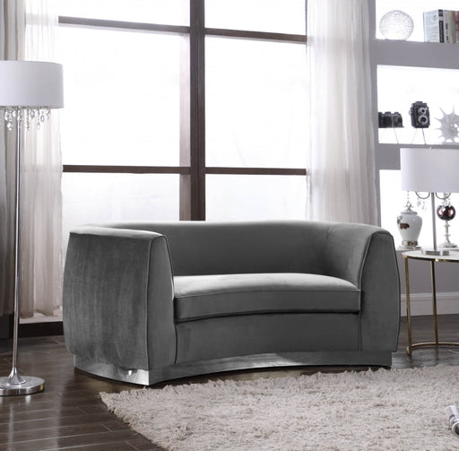 Julian 70.5" Velvet Upholstered Loveseat in Grey - 621Grey-L