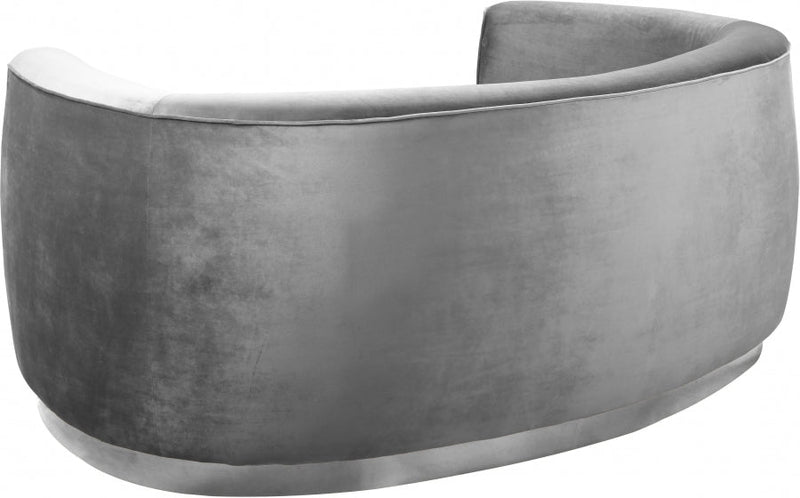 Julian 70.5" Velvet Upholstered Loveseat in Grey - 621Grey-L