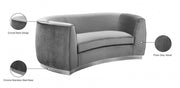 Julian 70.5" Velvet Upholstered Loveseat in Grey - 621Grey-L