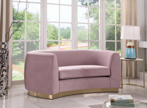 Julian 70.5" Velvet Upholstered Loveseat in Pink - 620Pink-L