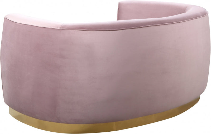 Julian 70.5" Velvet Upholstered Loveseat in Pink - 620Pink-L