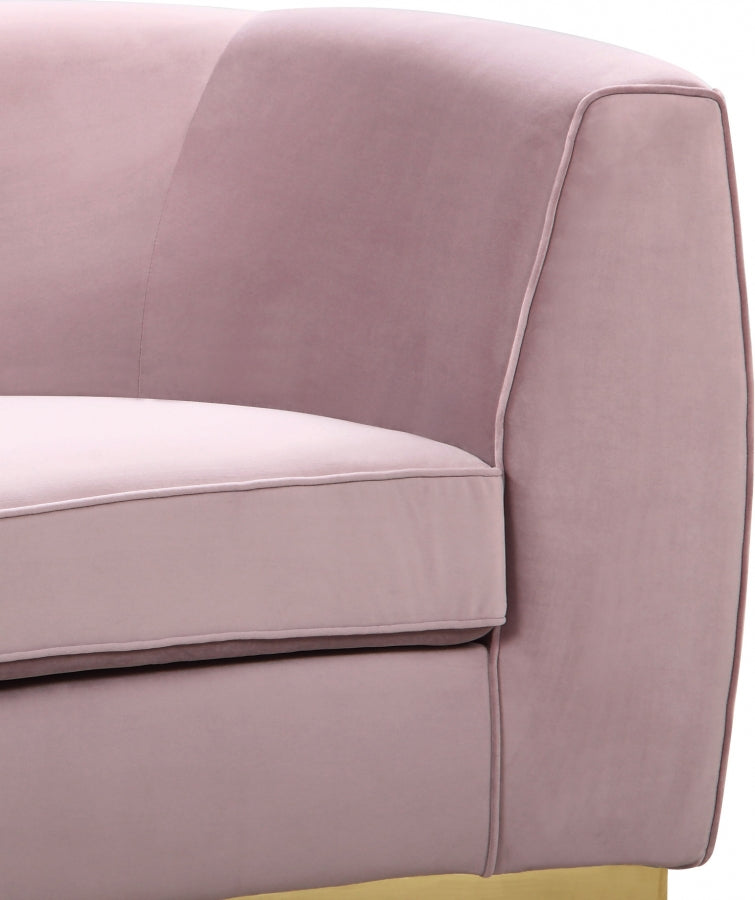 Julian 70.5" Velvet Upholstered Loveseat in Pink - 620Pink-L