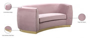 Julian 70.5" Velvet Upholstered Loveseat in Pink - 620Pink-L