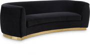Julian 91.5" Velvet Upholstered Sofa in Black - 620Black-S