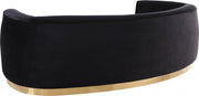 Julian 91.5" Velvet Upholstered Sofa in Black - 620Black-S