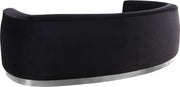 Julian 91.5" Velvet Upholstered Sofa in Black - 621Black-S