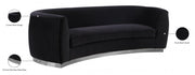 Julian 91.5" Velvet Upholstered Sofa in Black - 621Black-S
