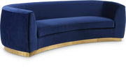 Julian 91.5" Velvet Upholstered Sofa in Blue - 620Navy-S