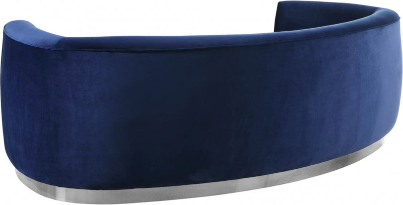 Julian 91.5" Velvet Upholstered Sofa in Blue - 621Navy-S