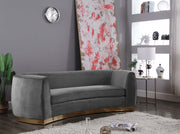 Julian 91.5" Velvet Upholstered Sofa in Grey - 620Grey-S