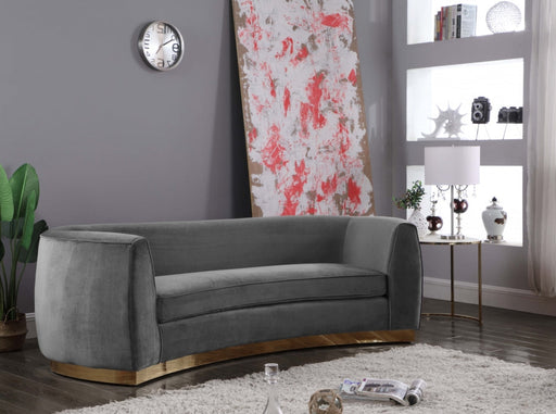 Julian 91.5" Velvet Upholstered Sofa in Grey - 620Grey-S