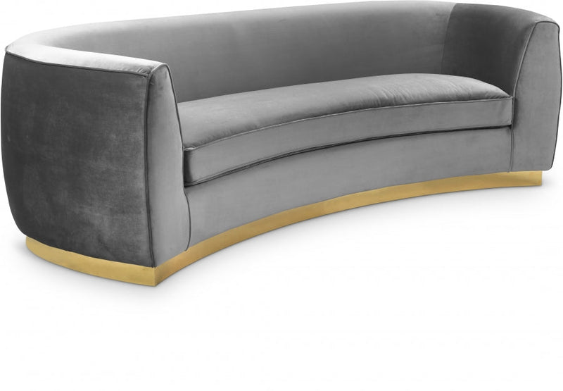 Julian 91.5" Velvet Upholstered Sofa in Grey - 620Grey-S