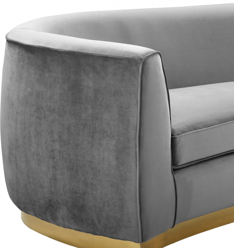 Julian 91.5" Velvet Upholstered Sofa in Grey - 620Grey-S