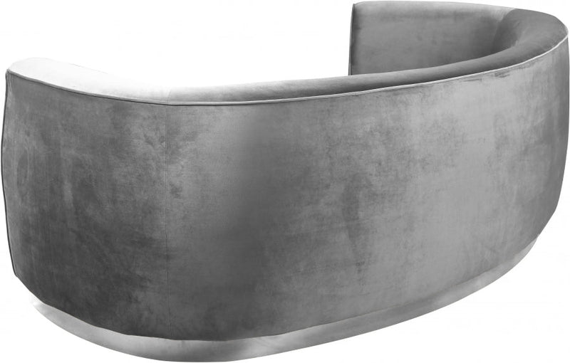 Julian 91.5" Velvet Upholstered Sofa in Grey - 621Grey-S