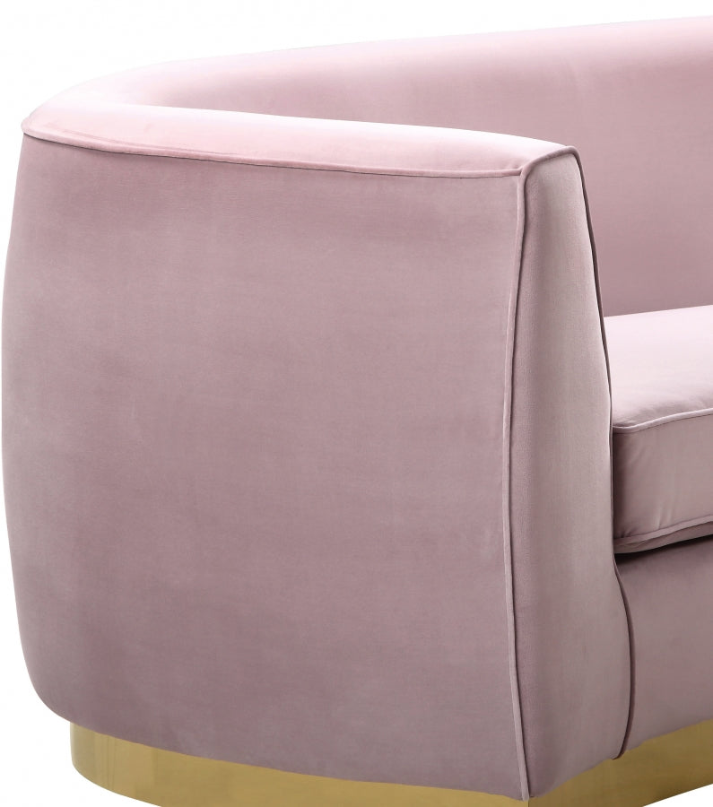 Julian 91.5" Velvet Upholstered Sofa in Pink - 620Pink-S