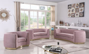 Julian 91.5" Velvet Upholstered Sofa in Pink - 620Pink-S