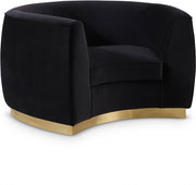 Julian Velvet Upholstered Chair in Black - 620Black-C