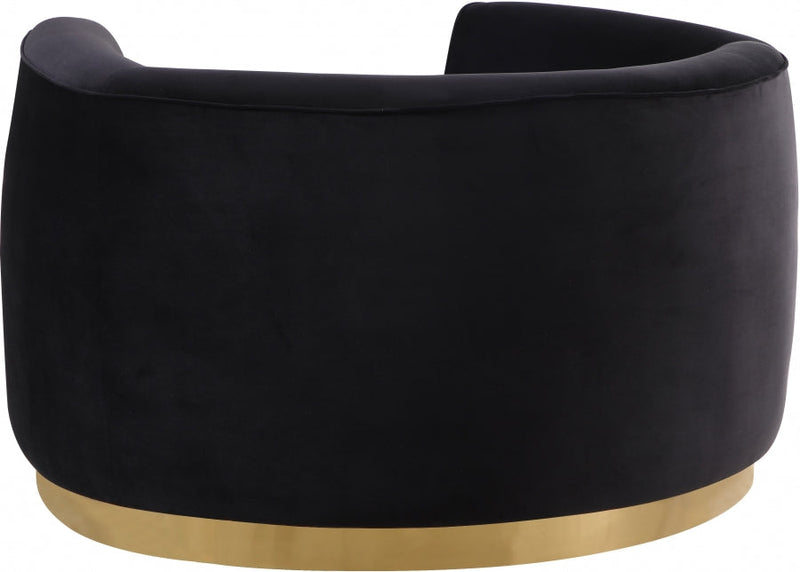 Julian Velvet Upholstered Chair in Black - 620Black-C