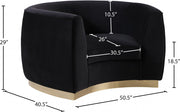 Julian Velvet Upholstered Chair in Black - 620Black-C