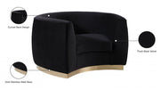 Julian Velvet Upholstered Chair in Black - 620Black-C