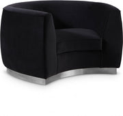 Julian Velvet Upholstered Chair in Black - 621Black-C
