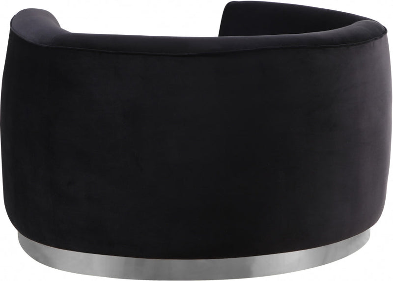 Julian Velvet Upholstered Chair in Black - 621Black-C