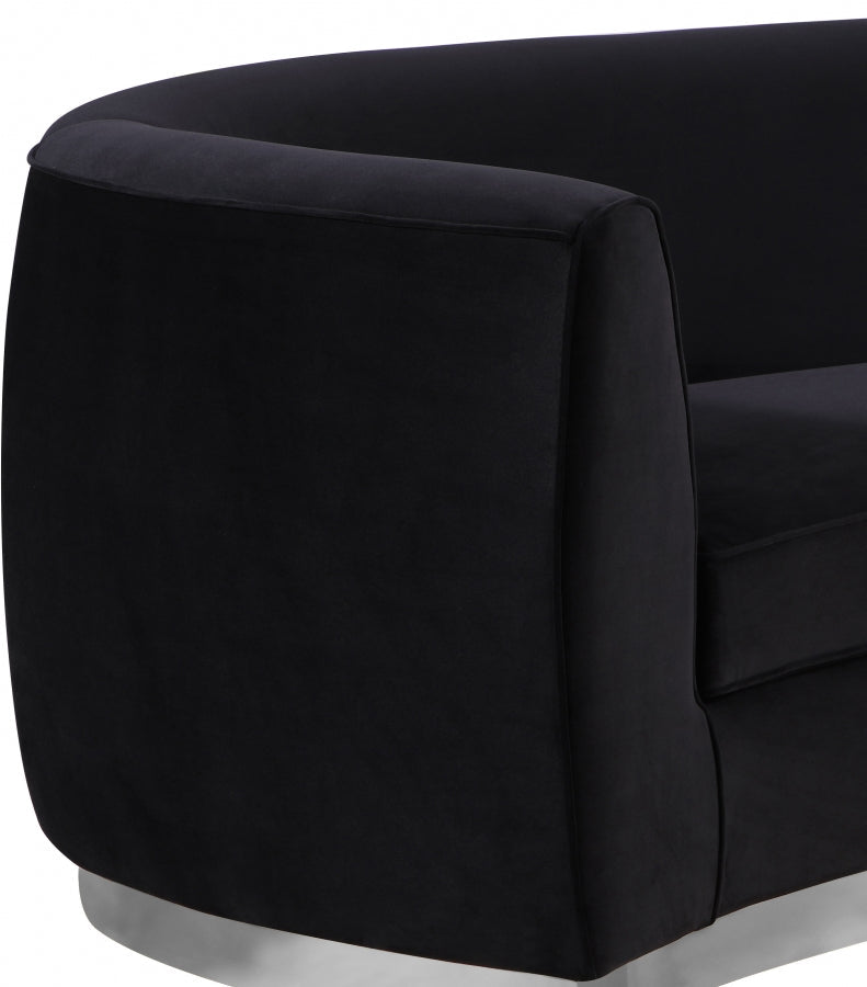 Julian Velvet Upholstered Chair in Black - 621Black-C