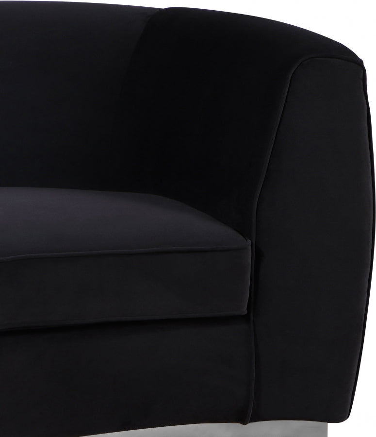 Julian Velvet Upholstered Chair in Black - 621Black-C