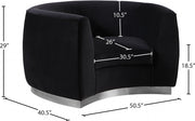 Julian Velvet Upholstered Chair in Black - 621Black-C