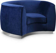 Julian Velvet Upholstered Chair in Blue - 621Navy-C
