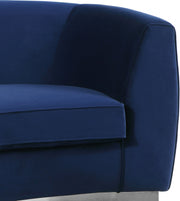 Julian Velvet Upholstered Chair in Blue - 621Navy-C