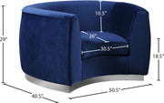 Julian Velvet Upholstered Chair in Blue - 621Navy-C