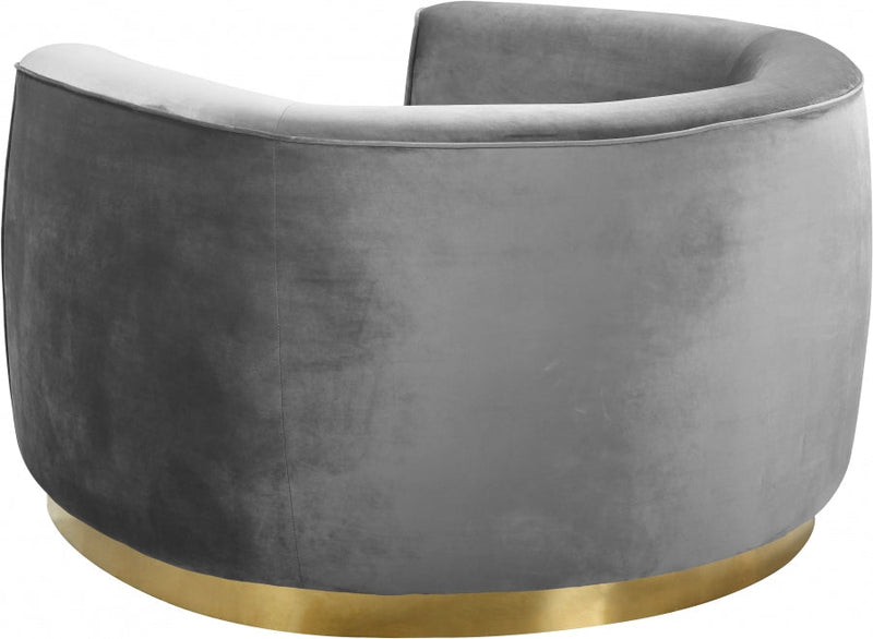Julian Velvet Upholstered Chair in Grey - 620Grey-C
